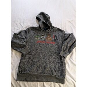 Star Wars Kid's Large Gray Hoodie Sweatshirt With Graphic Print Lego Figures